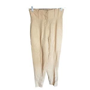Tularosa Womens Flat Front High Rise Slack Pants Tapered Leg Zipper Size S Cream